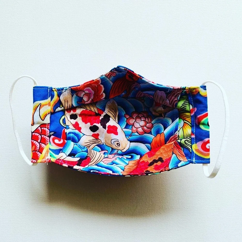 NEW Handmade Dragon Print 3D Face Mask in Blue